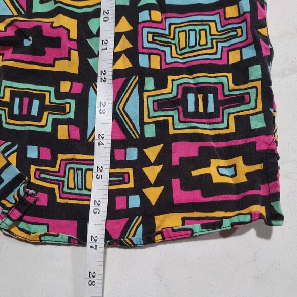 H&M Coachella Official Small Button Up Tribal Geometric Aztec Short Sleeve EUC - Picture 4 of 7